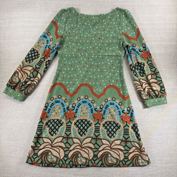 Aryeh Dress Large Green Colorful Long Sleeve Artsy Boho Hippie Gypsy Knit Dress - Picture 8 of 8